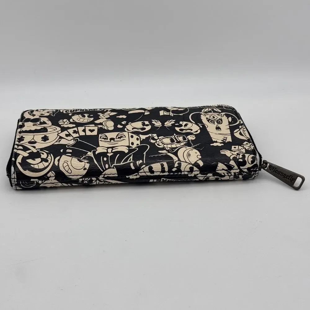 Loungefly Cuphead Mugman Wallet Zip Around Cartoon Print Womens Purse Handbag